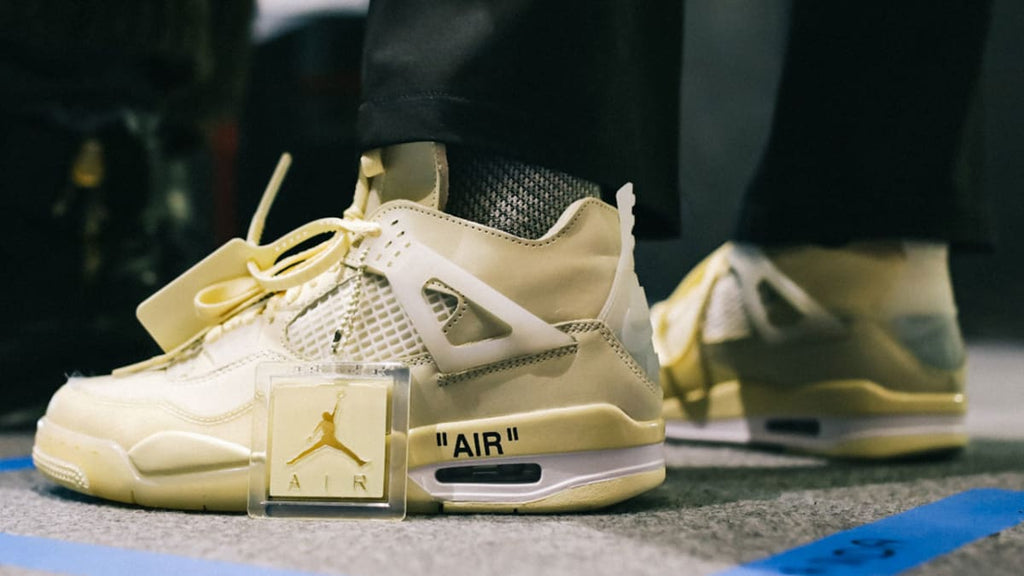 Off-White x Air Jordan 4 And how they work with Sneak Defender premium trainer cleaning products